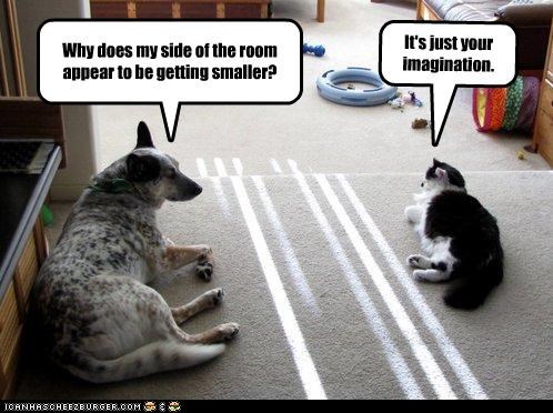 Why does my side of the room appear to be getting smaller?