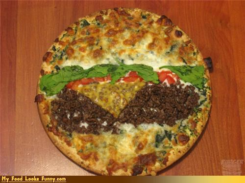 Funny Food Photos - Burger Pizza