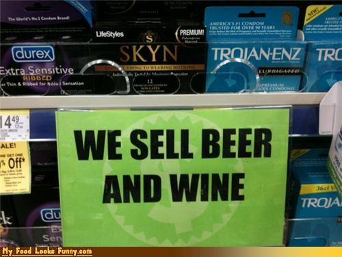 Funny Food Photos - We Sell Beer and Wine Sign