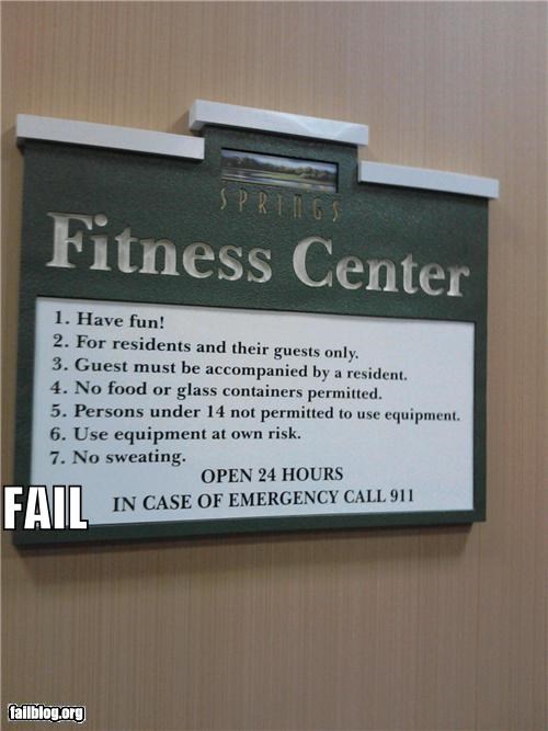 Fitness Center Rule Fail