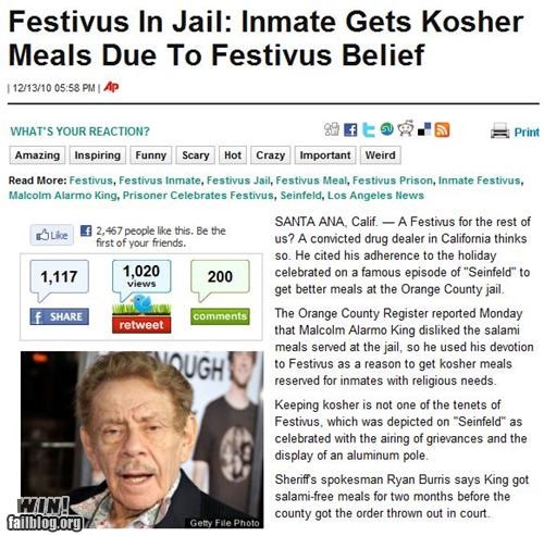 Completely Relevant News: Festivus WIN