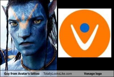 Guy from Avatar's tattoo Totally Looks Like Vonage logo