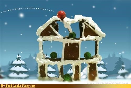 Funny Food Photos - Angry Birds Gingerbread House