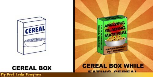 Funny Food Photos - Cereal Box Reading Material