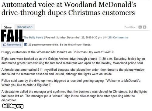 McDonald's Customer Fail