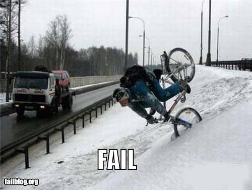 Snow Biking FAIL