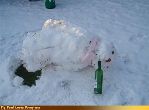 Funny Food Photos - Wino Snowman