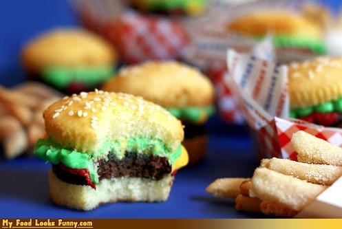 Funny Food Photos - Hamburger Cupcake