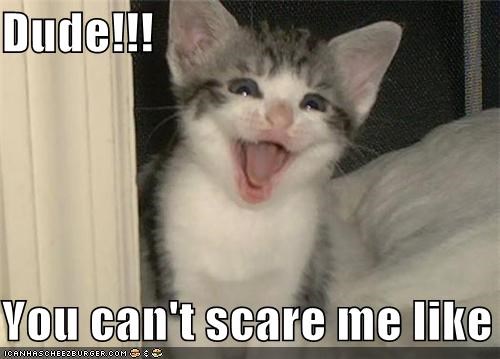 Dude!!!  You can't scare me like that!!!