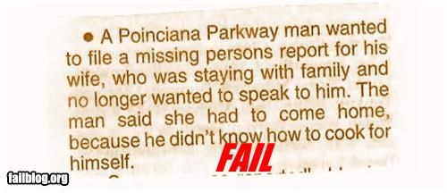 Missing Person Excuse FAIL!