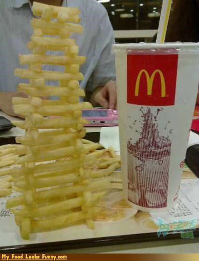 Funny Food Photos - French Fry Stacking