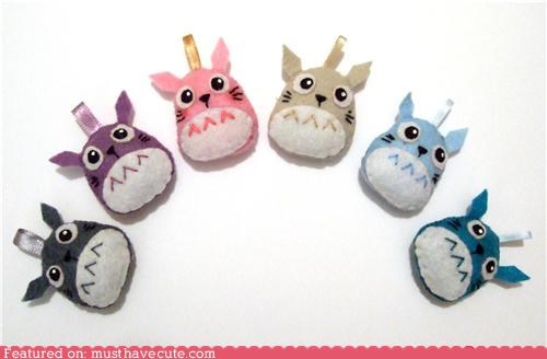 Rainbow Totoro Charms