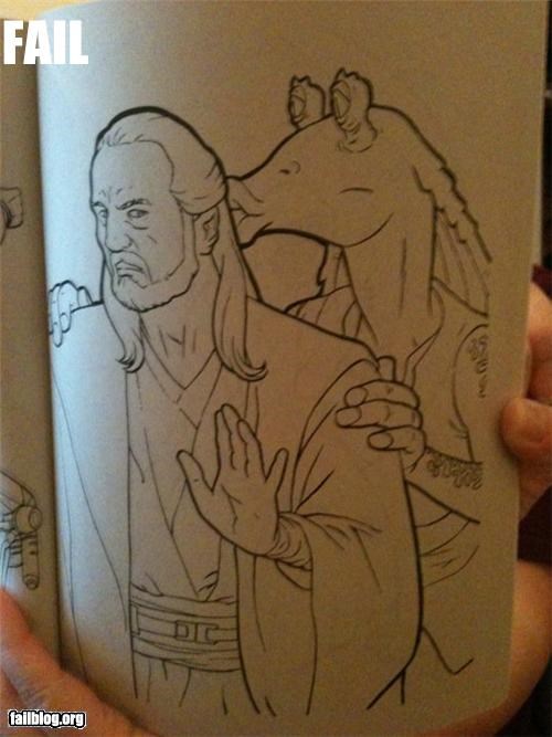 Jar-Jar Coloring Book Fail