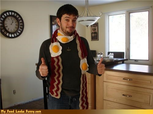 Funny Food Photos - Bacon and Eggs Scarf