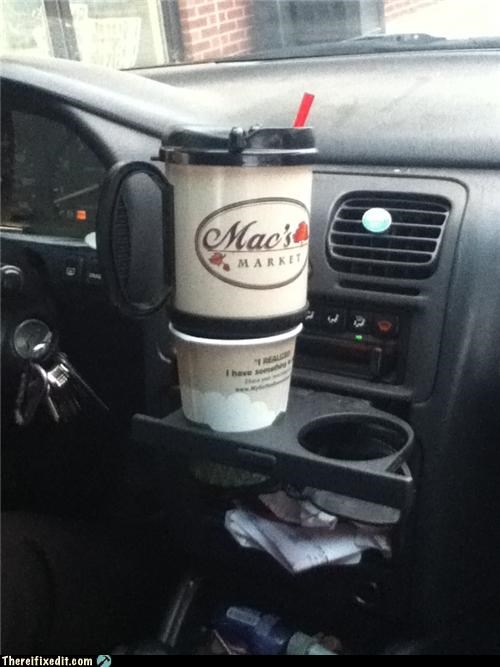 Holding Cup with a Cup in the Cup Holder