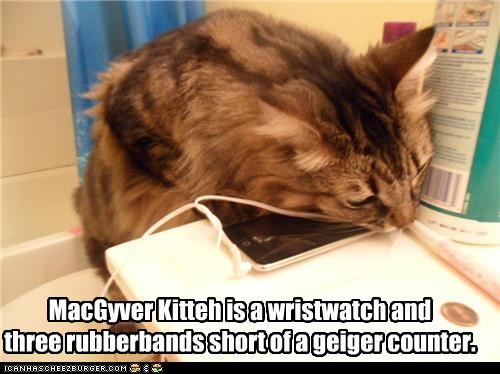 MacGyver Kitteh is a wristwatch and three rubberbands short of a geiger counter.