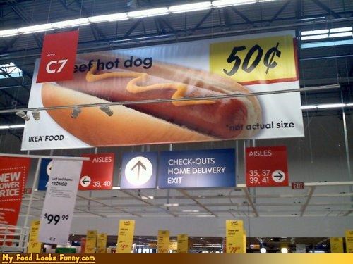 Funny Food Photos - Not Actual Size Hot Dog
