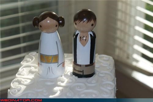 Han Solo and Princess Leia Cake Toppers