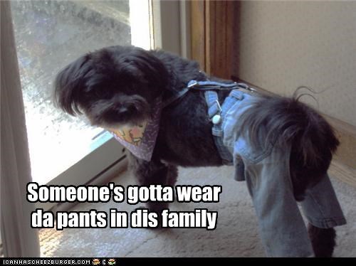 Someone's gotta wear da pants in dis family