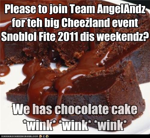 Please to join Team AngelAndz for teh big Cheezland event Snoblol Fite 2011 dis weekendz?
