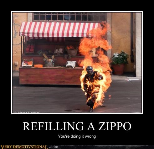 REFILLING A ZIPPO