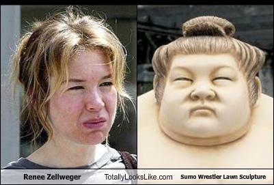 Renee Zellweger Totally Looks Like Sumo Wrestler Lawn Sculpture