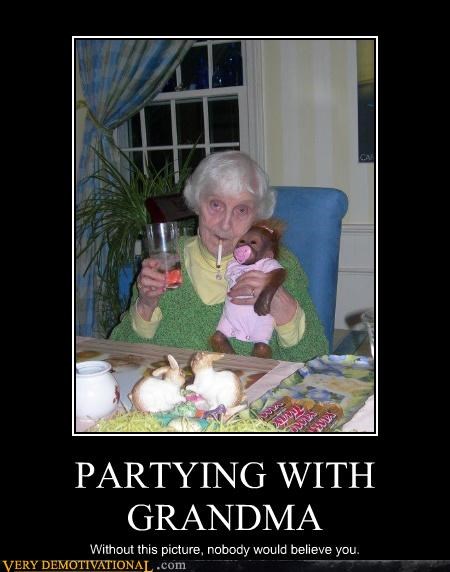 PARTYING WITH GRANDMA