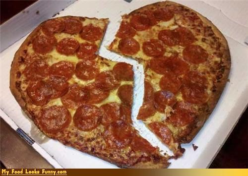 Funny Food Photos - Broken Heart Pizza