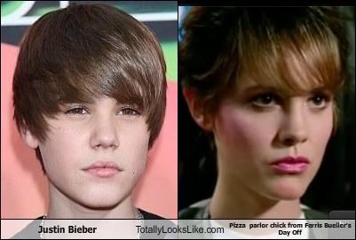 Justin Bieber Totally Looks Like Pizza  Parlor Chick from Ferris Bueller's Day Off