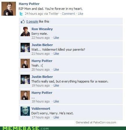 Wait Wait Wait - Harry Potter would be FBfriends with Justin Beaver?!?