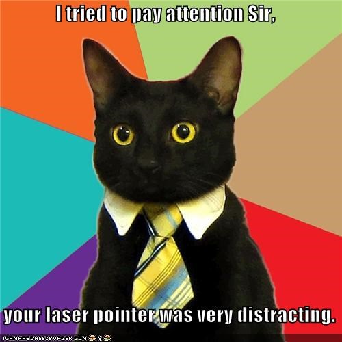 I tried to pay attention Sir,      your laser pointer was very distracting.