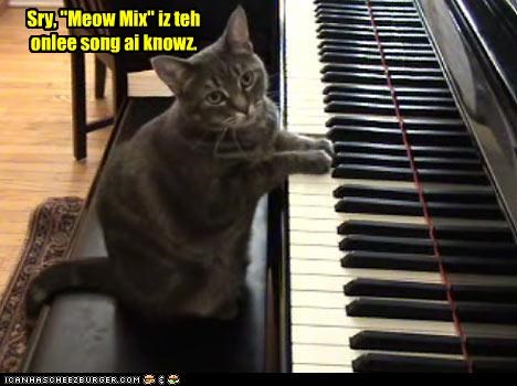 Sry, "Meow Mix" iz teh onlee song ai knowz.