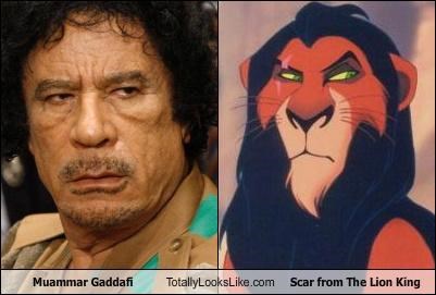 Muammar Gaddafi Totally Looks Like Scar from The Lion King