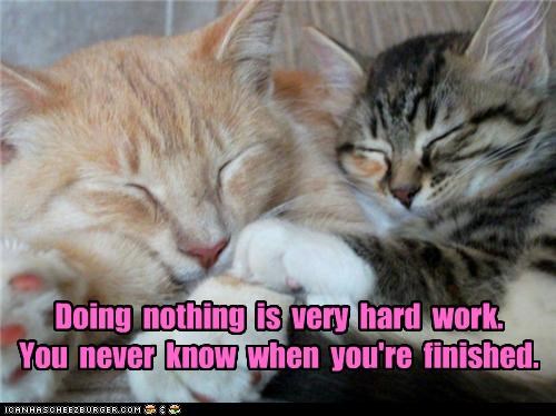 Doing  nothing  is  very  hard  work. You  never  know  when  you're  finished.