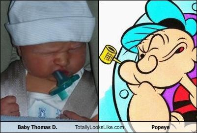 Baby Thomas D. Totally Looks Like Popeye