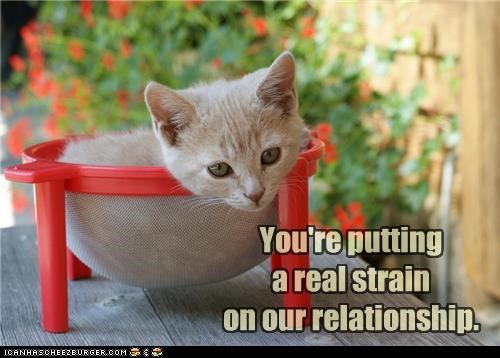 You're putting a real strain on our relationship.