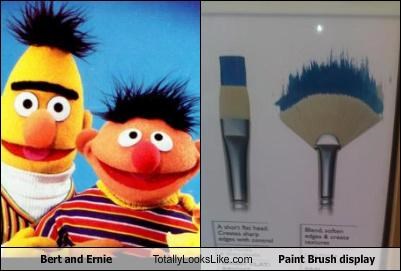 Bert and Ernie Totally Looks Like Paint Brush Display