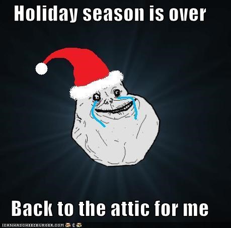 Holiday season is over  Back to the attic for me