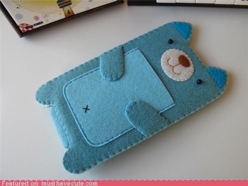 Blue Kitty Felt iPhone Case