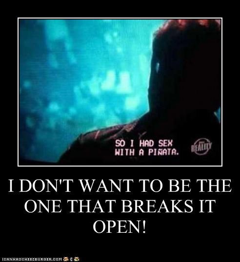 I DON'T WANT TO BE THE ONE THAT BREAKS IT OPEN!