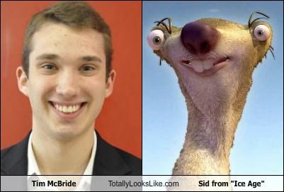 Tim McBride Totally Looks Like Sid from "Ice Age"