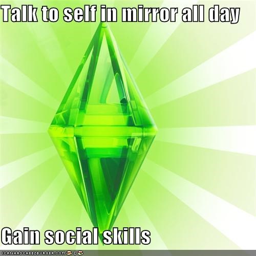 The Sims: Talk to self in mirror
