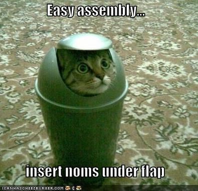 Easy assembly...  insert noms under flap