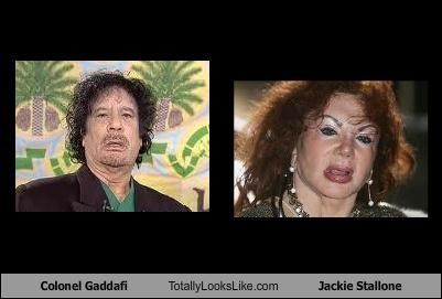 Colonel Gaddafi Totally Looks Like Jackie Stallone
