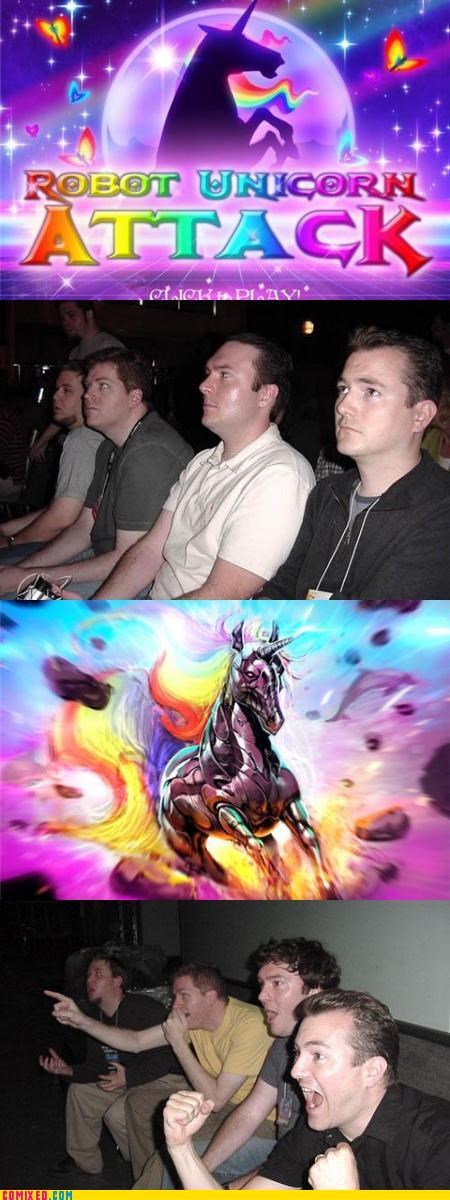Reaction Guys on Robot Unicorn Attack