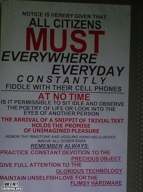 Cell Phone Notice WIN