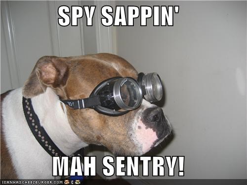 SPY SAPPIN'  MAH SENTRY!