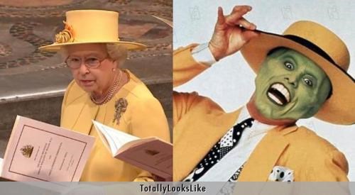 Queen Elizabeth Totally Looks Like Jim Carrey in "The Mask"