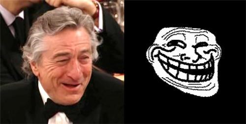 Robert De Niro Totally Looks Like Troll Face