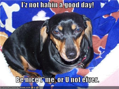 I'z not habin a good day!